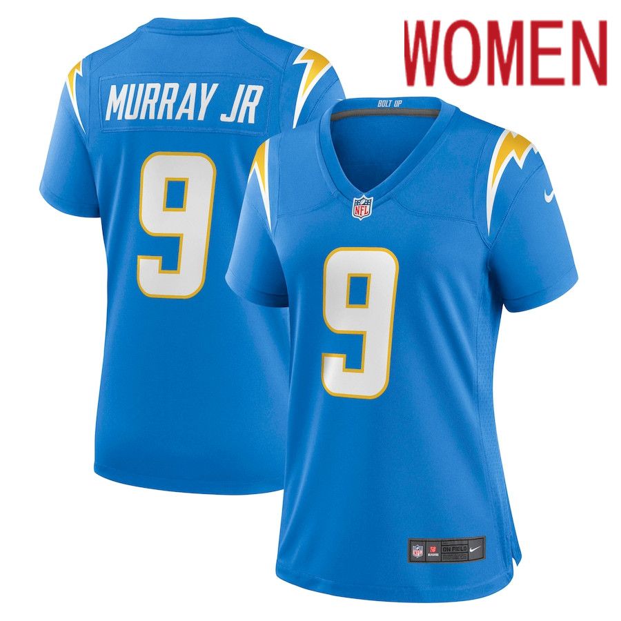 Women Los Angeles Chargers #9 Kenneth Murray Jr Nike Powder Blue Game NFL Jersey->women nfl jersey->Women Jersey